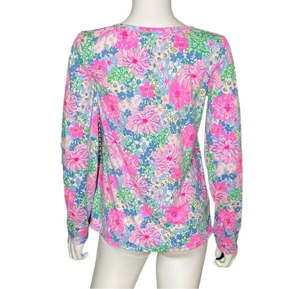 Lilly Pulitzer Pajama Henley Top Multi Lil Soirée All Day Women’s Sz S - Picture 4 of 7